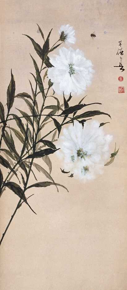 黄幻吾 花卉蜜蜂 镜心